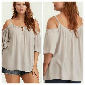 Torrid Cold Shoulder Top Flutter Sleeve 4X